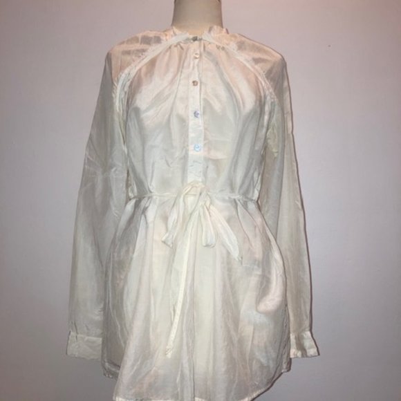 KA 7 Off-White Longsleeve Button Shirt Tunic - Picture 6 of 11